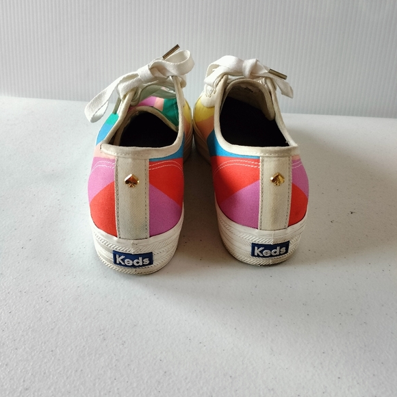 Keds x Kate Spade Triple Kick Platform Rainbow Striped Sneakers 9.5 Artsy Fun - Picture 5 of 8